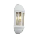 Ansell LED Applique Murale Latina Demi Lanterne Blanc - Convient pour E27 Jusuq'À 42W | IP65 - Détecteur de Mouvement et de Lumière